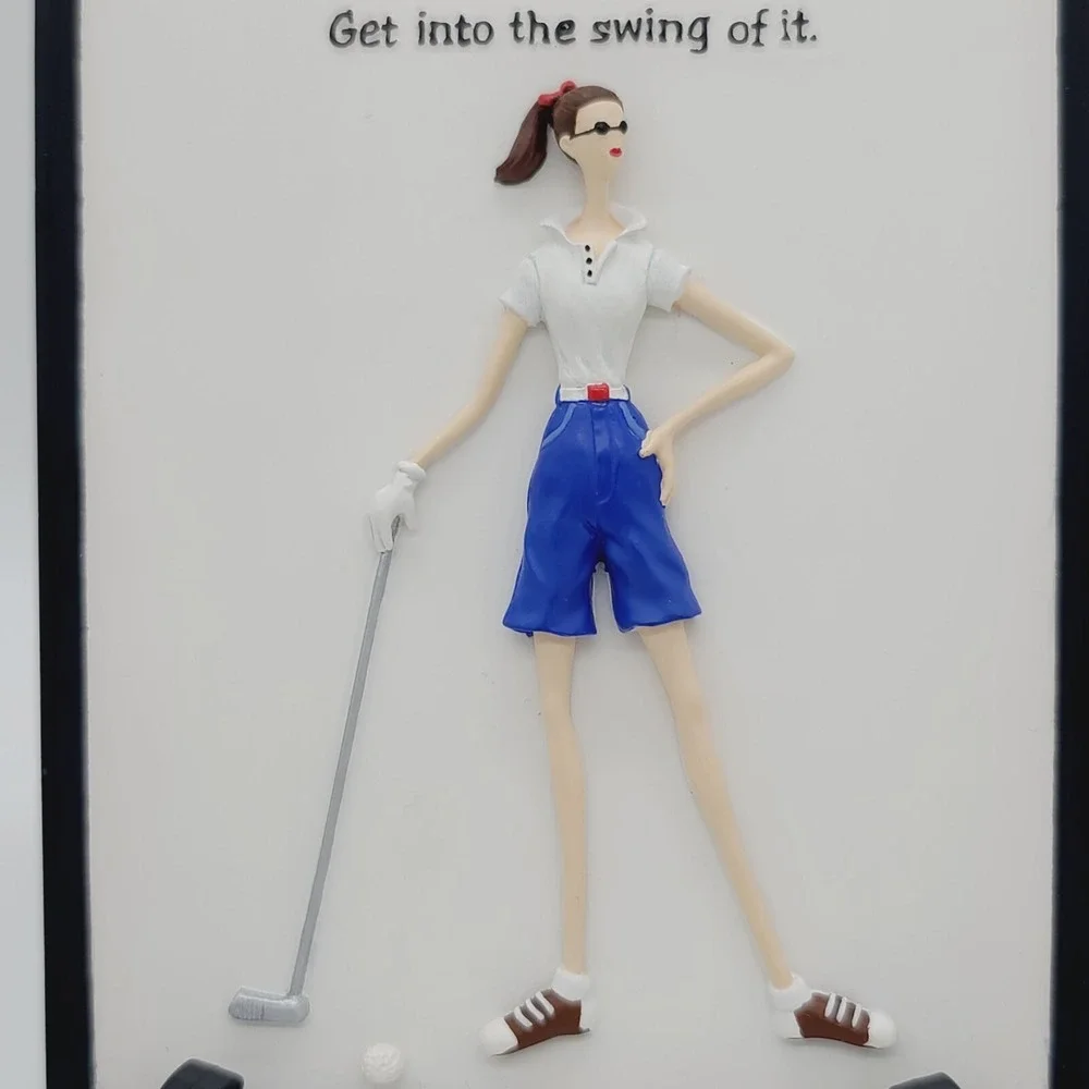 GOLF GIRL Get Into The Swing Of It Hanging Plaque Wall Decor Female Golfer Gift